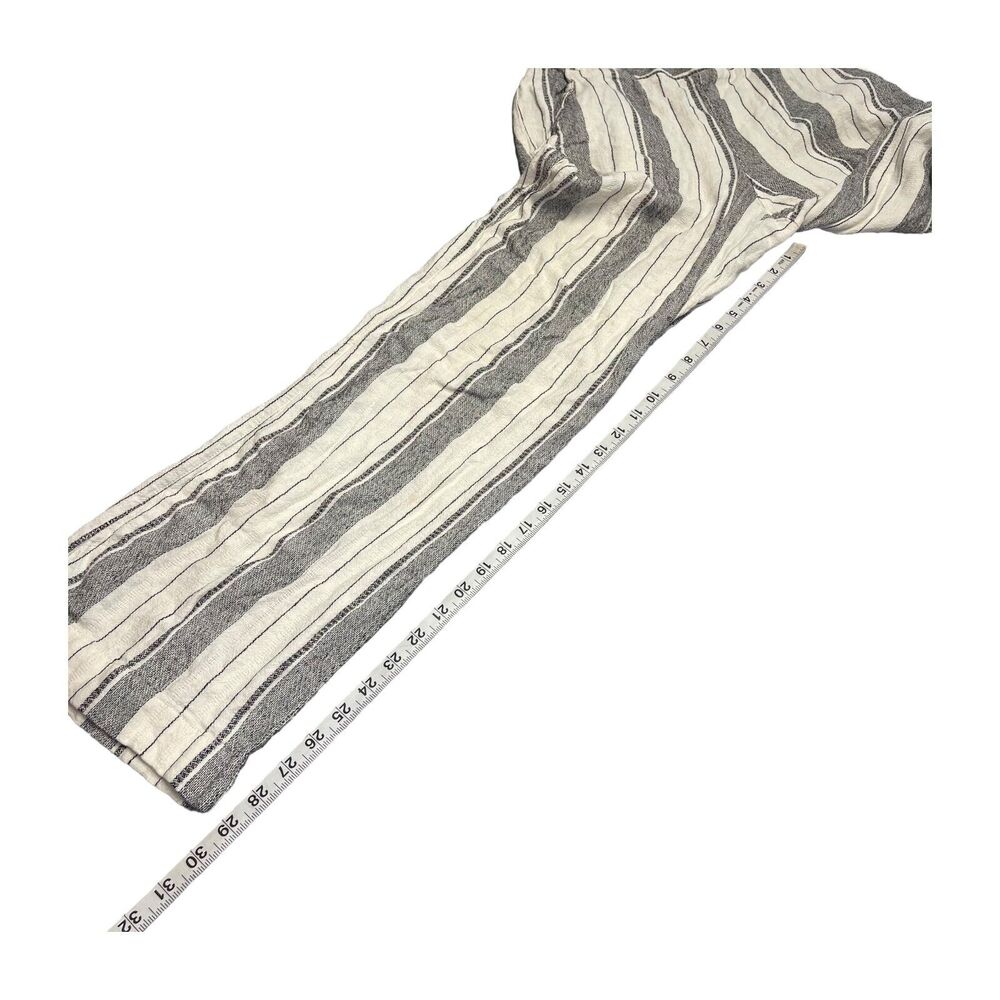 Maurices Wide Leg Pants Women's 28 Gray Ivory Striped Slash Pockets High-Rise - Picture 5 of 7